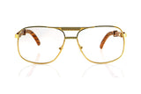 FBL Unisex Vintage Style Clear Lens Metal & Wood Feel Eyeglasses UV 400 Protection A071