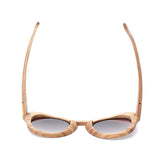 Classic Round Zebra Wood Polarized Sunglasses,UV400