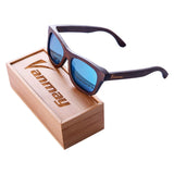 Handcrafted Polarized Bamboo Sunglasses Wayfarer Style Brown Frame
