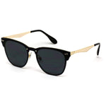 - Full Mirror Lens Reflective Rimless Clubmaster Sunglasses