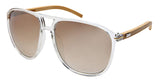 Retro Aviators Bamboo Wood Sunglasses Color Full Mirrored Lens w/Fiber Case