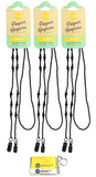 Eyeglass Retainer & Sunglass Holder  Wood Beads | Beige Wood, 1pk | w/Microfiber Cloth & Screwdriver