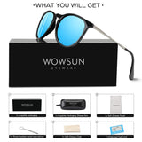 Polarized Sunglasses for Women Vintage Retro Round Mirrored Lens