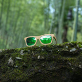 Handcrafted Polarized Bamboo Sunglasses with Natural Color Frame