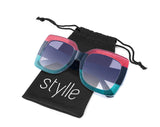 Square Oversized sunglasses for women multi tinted thick frame