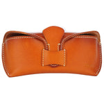 Unisex Handmade Vegetable Tanned Leather Hard Eyeglass Case Sunglasses Holder