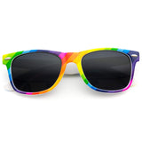 New Horn Rimmed Style Pride Rainbow Mirrored Lens Sunglasses