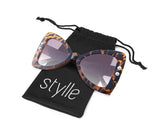 Oversized Bow tie shape butterfly sunglasses for women With Pearl Temples