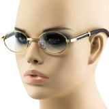 Elite WOOD Art Clear Lens Eyeglasses Unisex Vintage Fashion Oval Frame Glasses