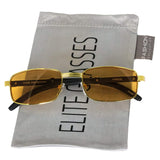 Elite Vintage Slender Rectangular Sunglasses Retro Small Metal Frame Candy Color