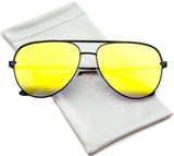 - Oversized Flat Lens Fashion Designer Inspired Aviator Sunglasses