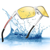 Men's HD Yellow Night Vision Driving Glasses for For Outdoor Sports Black Carbon Fibre Frame