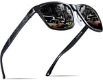Men's Retro Driving Polarized Wayfarer Sunglasses Al-Mg Metal Frame Ultra Light