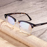 Classic Half Frame Clear Glasses, Unisex Fashion Eyewear For Anti-blue Rays