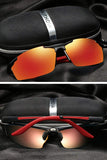 Mens Polarized Sunglasses for Driving Golf Al-Mg Metal Frame UV400