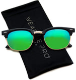 - Half Frame Retro Semi-Rimless Style Sunglasses Retro Mirror Lens Sunglasses