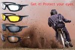 3 Pairs Motorcycle Riding Glasses Padded Frame Lens Block 100% UVB for Outdoor Activity Sport