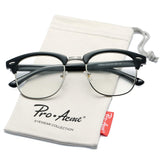 Retro Clubmaster Clear Lens Glasses Classic Vintage Unisex Eyeglasses