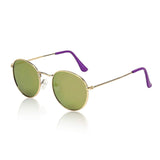 Classic Mirrored Flat Lens Round Sunglasses For Women/Men UV400