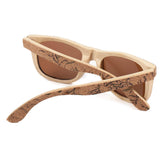 Cork Sticker Bamboo Polarized Sunglasses Wayfarer Eyewear With Bamboo Case