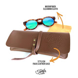 Tarifa Round Sunglasses with Polarized Mirrored Lenses