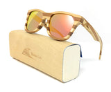 Polarized & Floating Wayfarer Style Two Tone Bamboo Wood Sunglasses |