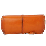 Unisex Handmade Vegetable Tanned Leather Hard Eyeglass Case Sunglasses Holder