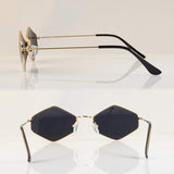 FBL Minimalist Diamond Hexagonal Sunglasses Smoke Pop Color Tinted A112