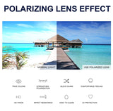 Rectangular Mens Sunglasses with UV400 Protection, Durable Metal Frame, Polarized Lenses for Driving