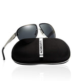 Men's Polarized Shield Sunglasses with Semi Rimless Unbreakable Frame LM061