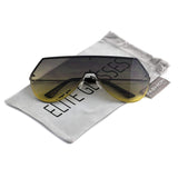 Elite Mens Oversize Flat Top Aviator Retro Shield Oceanic Lens Rimless Sunglasses