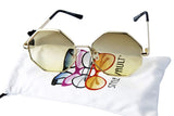 V3141-vp Octagon geometric color lens metal Sunglasses