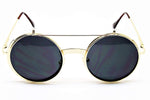 V135-vp  Round Flip up Django Steampunk Metal Sunglasses