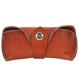 Unisex Handmade Vegetable Tanned Leather Hard Eyeglass Case Sunglasses Holder