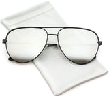 - Oversized Flat Lens Fashion Designer Inspired Aviator Sunglasses