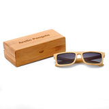 Mens Womens Bamboo Wood Retro Wayfarer Sunglasses With Polarized Lens