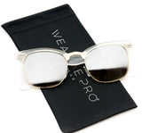 - Half Frame Retro Semi-Rimless Style Sunglasses Retro Mirror Lens Sunglasses
