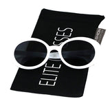 Elite NIRVANA Kurt Cobain Oval Bold Vintage Sunglasses For Women Men Eyewear - Checkered Frame Black Lens