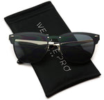 - Full Mirror Lens Reflective Rimless Clubmaster Sunglasses