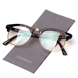 Classic Half Frame Clear Glasses, Unisex Fashion Eyewear For Anti-blue Rays