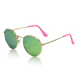 Classic Mirrored Flat Lens Round Sunglasses For Women/Men UV400