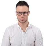 Kirka Men Optical Eyewear Non-prescription Eyeglasses Frame with Clear Lenses 52 mm