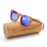 Classic Round Zebra Wood Polarized Sunglasses,UV400