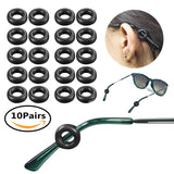 Soft Silicone Eyeglasses Temple Tips Sleeve Retainer, Comfort Anti-Slip Ear Cushions For Sunglasses 10 Pairs.