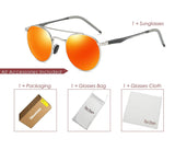 Round Retro Polarized Sunglasses for Men Women Unisex Wayfarer TAC Lens Alloy Frame UV400 Anti-Reflective Steampunk