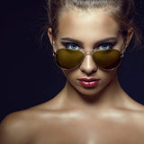 Night Vision Glasses for Driving, Classic Aviator Polarized Anti-glare Yellow Lens Sunglasses for Men Women