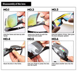 Polarized Sports Sunglasses, UV400 Protection,with 5 Interchangeable Lenses, TR90 Lightweight Frame, Cycling Glasses for Men and Women for Running Skiing Fishing Driving Hiking Riding