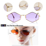 FBL Minimalist Diamond Hexagonal Sunglasses Smoke Pop Color Tinted A112