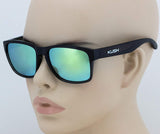 KUSH mirrored Classic Wayfarer Style Mirror Lens Black Frame horned Sunglasses
