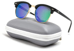 - Classic Half Frame Polarized Semi-Rimless Rimmed Sunglasses